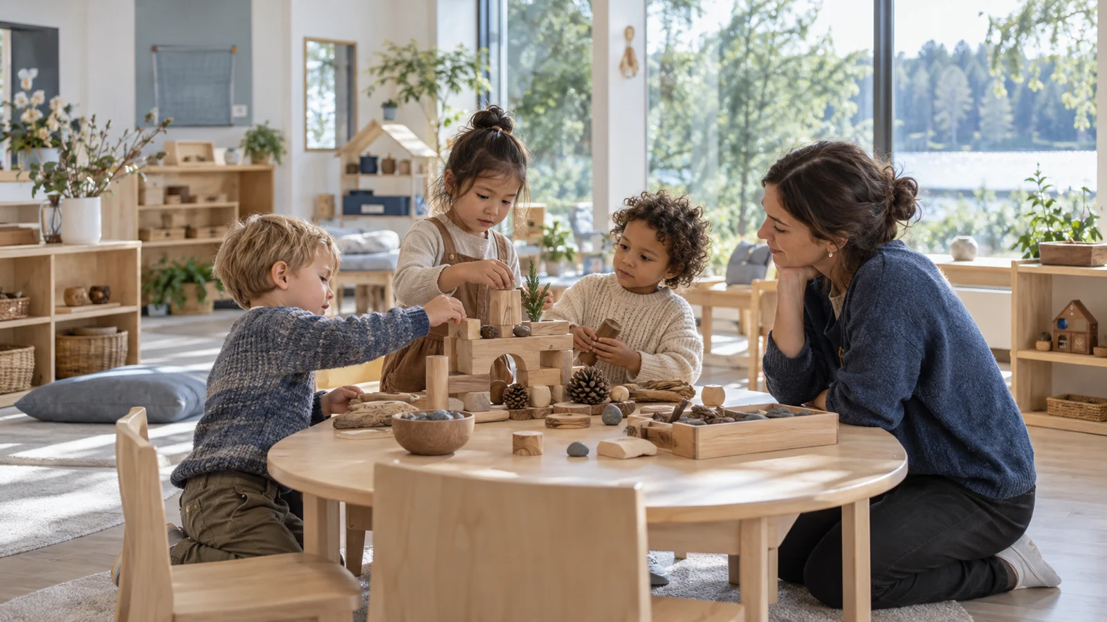 Educator supporting play and discovery